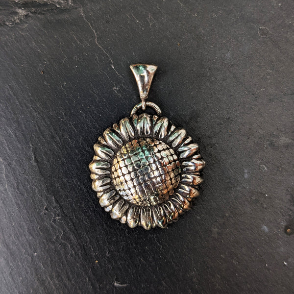 Sunflower for Ukraine Silver Pendant (without chain)