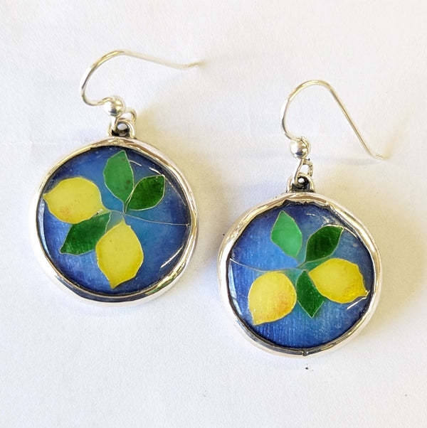 Lemon Cloisonne Earrings